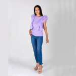 Camiseta con Volantes en Gasa