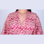 Vestido Raso Tonos Rosas con Fajín - Imagen 2